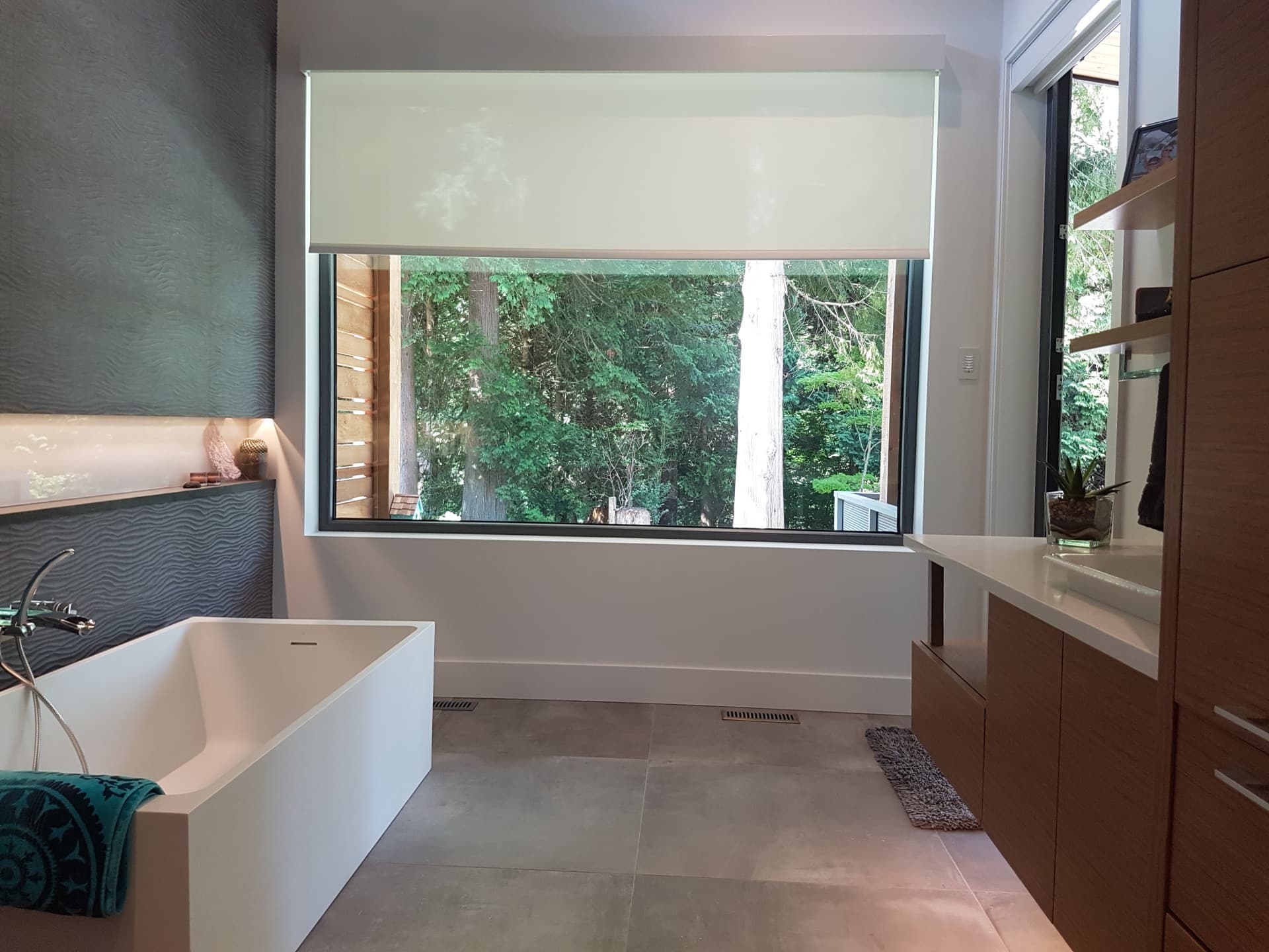 Lutron motorized shades in a luxury home